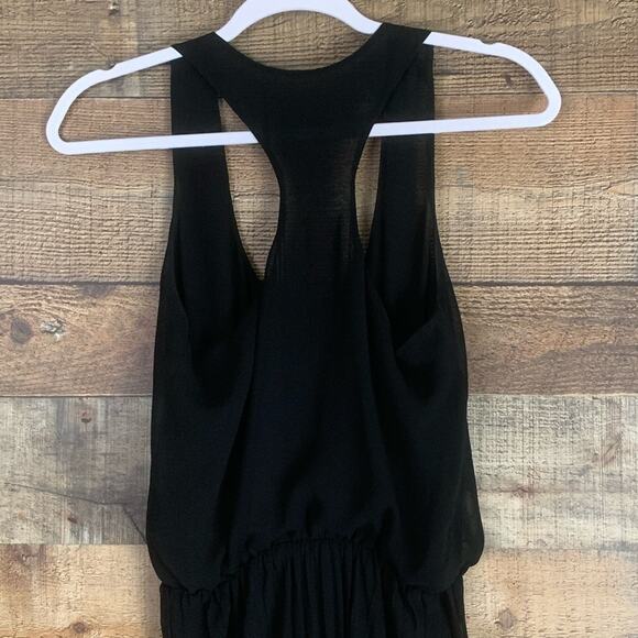 Tart Downey Sheer Chiffon Sleeveless Racerback Maxi Dress Solid Black Size XS - Picture 7 of 10